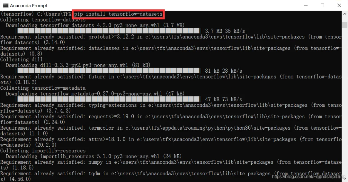 ModuleNotFoundError: No module named ‘tensorflow_datasets‘_python_02